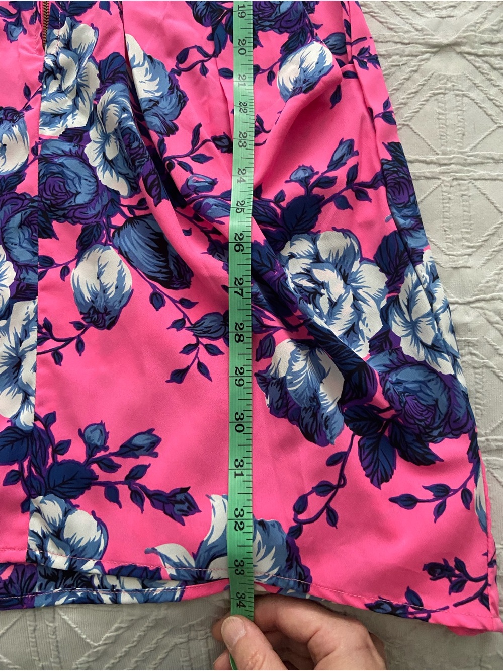 Dex Hot Pink and Blue Floral Summer Sleeveless Dress - Picture 13 of 15